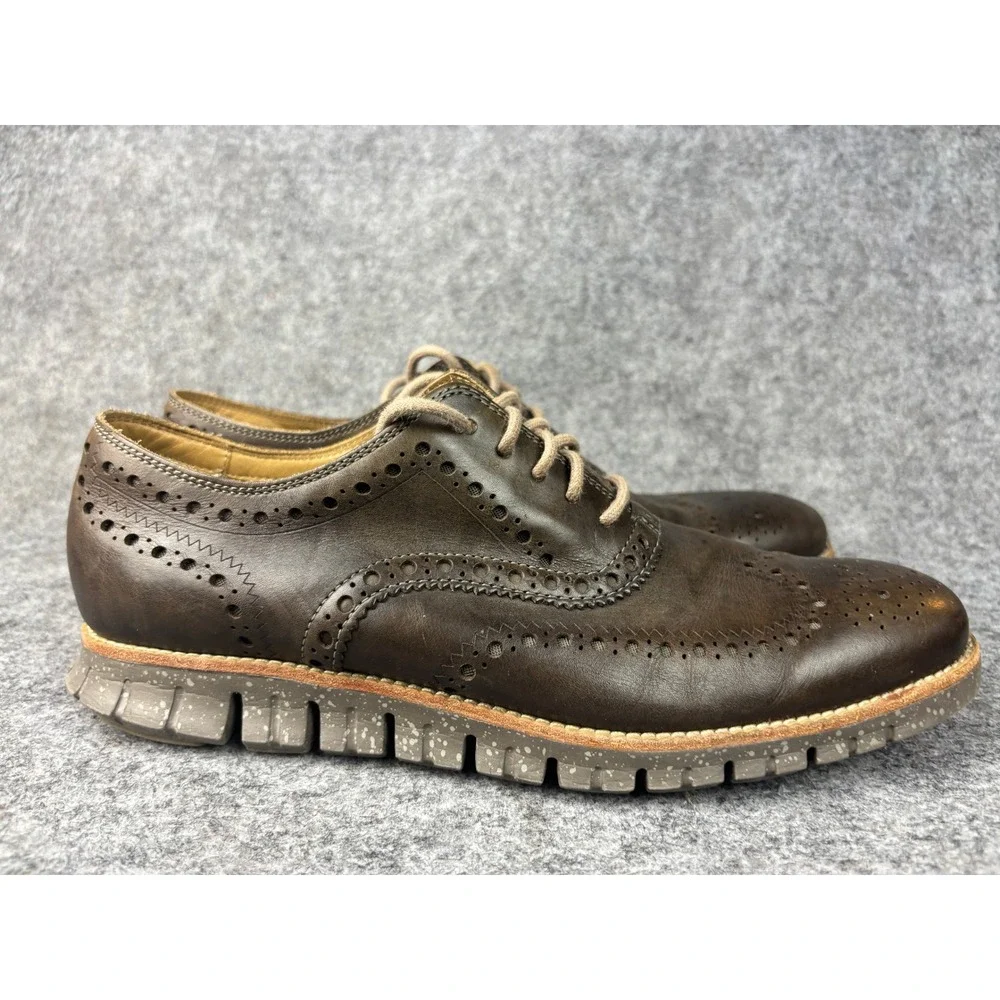 Cole Haan Zerogrand Wingtip Oxford Mens 10.5 Brown Leather Brogue C23405